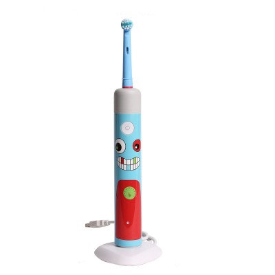 Cartoon style toothbrush for kids oral care soft brush head rotary electric toothbrush IPX7 waterproof safty use